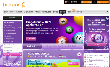 Betsson Bingo skjermbilde