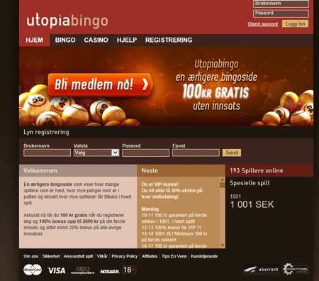 Utopia Bingo skjermbilde